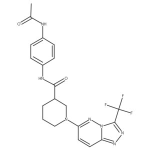 N-[4-(acetylamino)phenyl]-1-[3-(trifluoromethyl)[1,2,4]triazolo[4,3-b]pyridazin-6-yl]piperidine-3-carboxamide结构式
