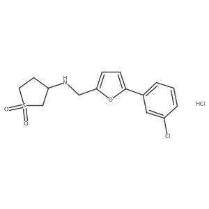 3-({[5-(3-Chlorophenyl)furan-2-yl]methyl}amino)-1$l^{6}-thiolane-1,1-dione hydrochloride Structure