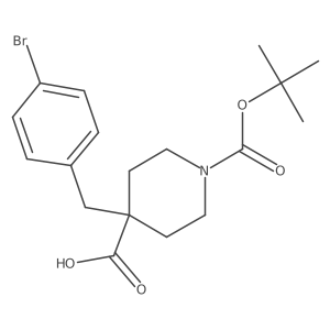 1-Boc-4-(4-bromobenzyl)Piperidine-4-Carboxylic Acid结构式