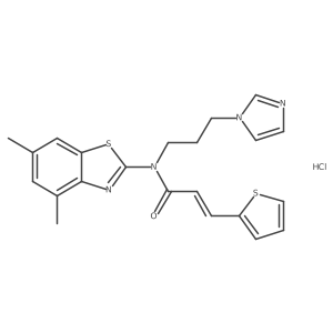 (E)-N-(3-(1H-imidazol-1-yl)propyl)-N-(4,6-dimethylbenzo[d]thiazol-2-yl)-3-(thiophen-2-yl)acrylamide hydrochloride Structure
