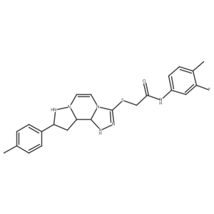 N-(3-fluoro-4-methylphenyl)-2-{[11-(4-methylphenyl)-3,4,6,9,10-pentaazatricyclo[7.3.0.0^{2,6}]dodeca-1(12),2,4,7,10-pentaen-5-yl]sulfanyl}acetamide Structure