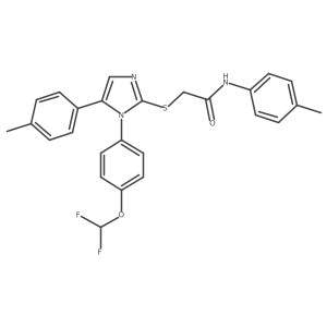 2-((1-(4-(difluoromethoxy)phenyl)-5-(p-tolyl)-1H-imidazol-2-yl)thio)-N-(p-tolyl)acetamide Structure