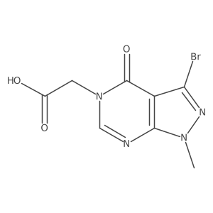 2-{3-bromo-1-methyl-4-oxo-1H,4H,5H-pyrazolo[3,4-d]pyrimidin-5-yl}acetic acid结构式