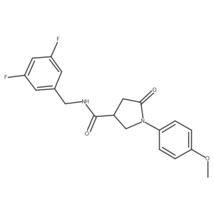 N-[(3,5-difluorophenyl)methyl]-1-(4-methoxyphenyl)-5-oxopyrrolidine-3-carboxamide结构式