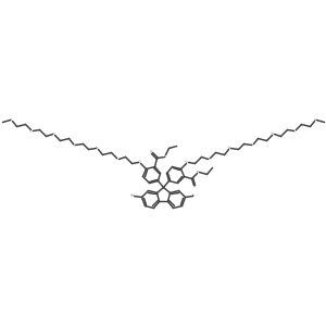 Diethyl 5,5'-(2,7-dibromo-9H-fluorene-9,9-diyl)bis(2-((2,5,8,11,14,17-hexaoxanonadecan-19-yl)oxy)benzoate)结构式