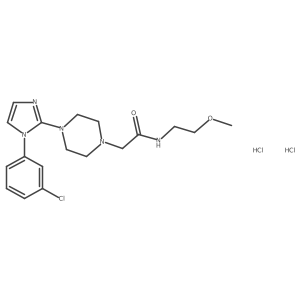 2-(4-(1-(3-chlorophenyl)-1H-imidazol-2-yl)piperazin-1-yl)-N-(2-methoxyethyl)acetamide dihydrochloride结构式