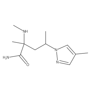2-Methyl-4-(4-methyl-1h-pyrazol-1-yl)-2-(methylamino)pentanamide结构式