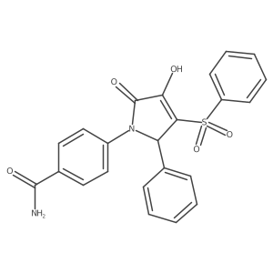 4-[3-(benzenesulfonyl)-4-hydroxy-5-oxo-2-phenyl-2,5-dihydro-1H-pyrrol-1-yl]benzamide结构式