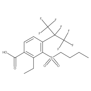 3-(Butane-1-sulfonyl)-2-ethyl-4-(1,1,1,2,3,3,3-heptafluoropropan-2-yl)benzoic acid Structure