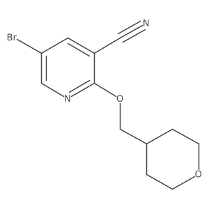 5-Bromo-2-[(oxan-4-yl)methoxy]pyridine-3-carbonitrile结构式