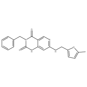 3-benzyl-7-(((5-methylfuran-2-yl)methyl)amino)pyrimido[4,5-d]pyrimidine-2,4(1H,3H)-dione结构式