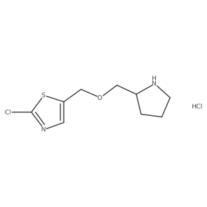 2-Chloro-5-((pyrrolidin-2-ylmethoxy)methyl)thiazole hydrochloride结构式