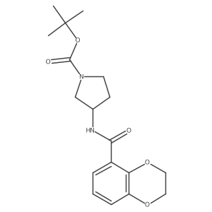 (S)-tert-butyl 3-(2,3-dihydrobenzo[b][1,4]dioxine-5-carboxamido)pyrrolidine-1-carboxylate结构式