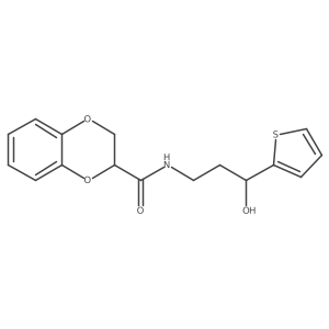 N-(3-hydroxy-3-(thiophen-2-yl)propyl)-2,3-dihydrobenzo[b][1,4]dioxine-2-carboxamide结构式