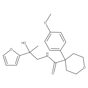 N-(2-(furan-2-yl)-2-hydroxypropyl)-4-(4-methoxyphenyl)tetrahydro-2H-pyran-4-carboxamide结构式