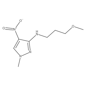 N-(3-methoxypropyl)-1-methyl-4-nitro-1H-pyrazol-3-amine结构式