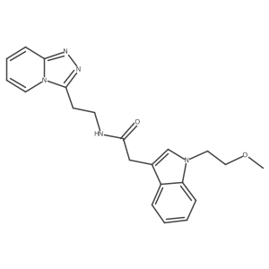 2-[1-(2-methoxyethyl)-1H-indol-3-yl]-N-(2-[1,2,4]triazolo[4,3-a]pyridin-3-ylethyl)acetamide结构式