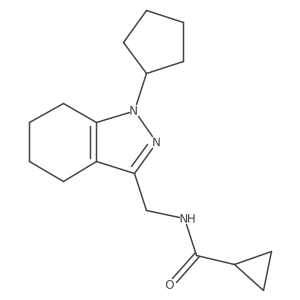 N-((1-cyclopentyl-4,5,6,7-tetrahydro-1H-indazol-3-yl)methyl)cyclopropanecarboxamide结构式