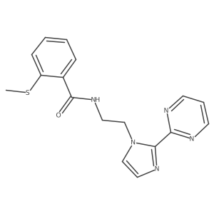 2-(methylthio)-N-(2-(2-(pyrimidin-2-yl)-1H-imidazol-1-yl)ethyl)benzamide结构式
