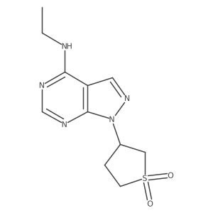 3-(4-(Ethylamino)-1H-pyrazolo[3,4-d]pyrimidin-1-yl)tetrahydrothiophene 1,1-dioxide Structure
