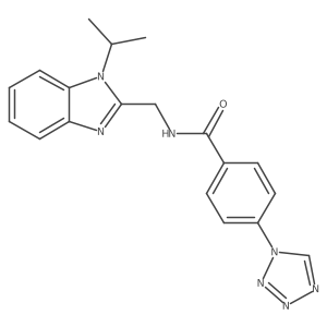 N-{[1-(propan-2-yl)-1H-benzimidazol-2-yl]methyl}-4-(1H-tetrazol-1-yl)benzamide结构式