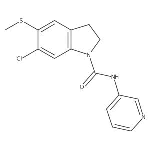 6-Chloro-5-methylthio-1-(3-pyridylcarbamoyl)indoline结构式