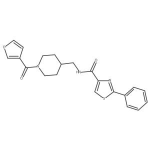 N-((1-(furan-3-carbonyl)piperidin-4-yl)methyl)-2-phenylthiazole-4-carboxamide结构式