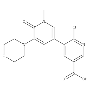 6-Chloro-5-(1-methyl-5-morpholin-4-yl-6-oxopyridin-3-yl)pyridine-3-carboxylic acid结构式