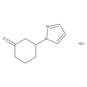 3-(1H-pyrazol-1-yl)cyclohexan-1-one hydrochloride结构式