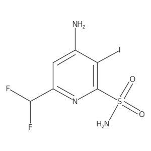 4-Amino-6-(difluoromethyl)-3-iodopyridine-2-sulfonamide Structure