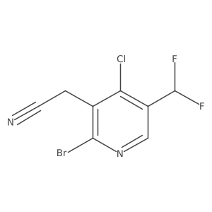 2-(2-Bromo-4-chloro-5-(difluoromethyl)pyridin-3-yl)acetonitrile结构式