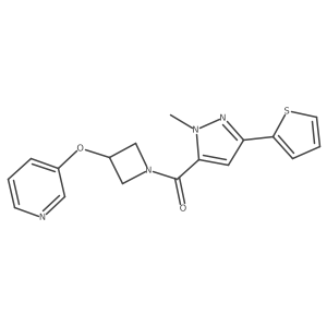 (1-methyl-3-(thiophen-2-yl)-1H-pyrazol-5-yl)(3-(pyridin-3-yloxy)azetidin-1-yl)methanone Structure