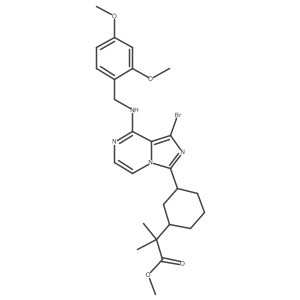 Methyl 2-(3-(8-(2,4-dimethoxybenzylamino)-1-bromoimidazo[1,5-a]pyrazin-3-yl)cyclohexyl)-2-methylpropanoate Structure