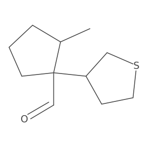 2-Methyl-1-(thiolan-3-yl)cyclopentane-1-carbaldehyde结构式
