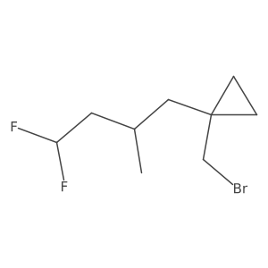 1-(Bromomethyl)-1-(4,4-difluoro-2-methylbutyl)cyclopropane结构式