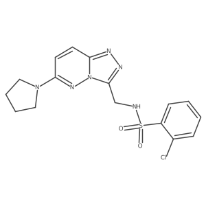 2-chloro-N-{[6-(pyrrolidin-1-yl)-[1,2,4]triazolo[4,3-b]pyridazin-3-yl]methyl}benzene-1-sulfonamide结构式