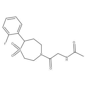N-(2-(7-(2-fluorophenyl)-1,1-dioxido-1,4-thiazepan-4-yl)-2-oxoethyl)acetamide结构式