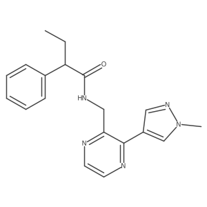 N-((3-(1-methyl-1H-pyrazol-4-yl)pyrazin-2-yl)methyl)-2-phenylbutanamide Structure