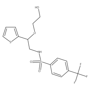 N-(2-(2-hydroxyethoxy)-2-(thiophen-2-yl)ethyl)-4-(trifluoromethyl)benzenesulfonamide结构式