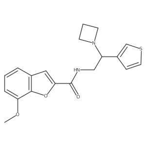 N-(2-(azetidin-1-yl)-2-(thiophen-3-yl)ethyl)-7-methoxybenzofuran-2-carboxamide结构式