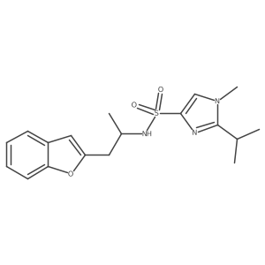 N-(1-(benzofuran-2-yl)propan-2-yl)-2-isopropyl-1-methyl-1H-imidazole-4-sulfonamide结构式