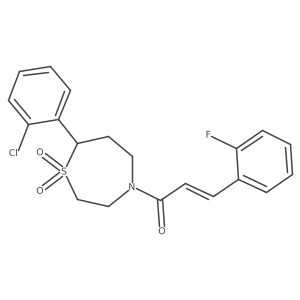 (E)-1-(7-(2-chlorophenyl)-1,1-dioxido-1,4-thiazepan-4-yl)-3-(2-fluorophenyl)prop-2-en-1-one Structure