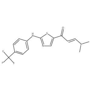 (2E)-3-(dimethylamino)-1-(2-{[4-(trifluoromethyl)phenyl]amino}-1,3-thiazol-5-yl)prop-2-en-1-one结构式