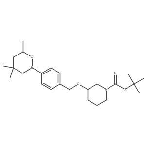 1-Piperidinecarboxylic acid, 3-[[4-(4,4,6-trimethyl-1,3,2-dioxaborinan-2-yl)phenyl]methoxy]-, 1,1-dimethylethyl ester结构式