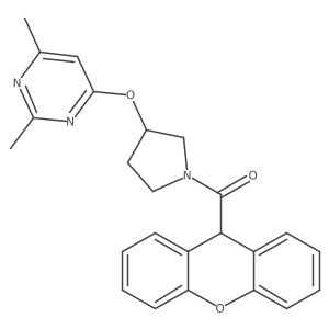 2,4-dimethyl-6-{[1-(9H-xanthene-9-carbonyl)pyrrolidin-3-yl]oxy}pyrimidine Structure