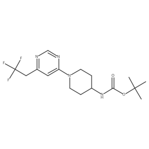 tert-butyl N-{1-[6-(2,2,2-trifluoroethyl)pyrimidin-4-yl]piperidin-4-yl}carbamate结构式