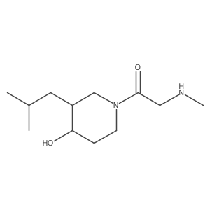 1-(4-Hydroxy-3-isobutylpiperidin-1-yl)-2-(methylamino)ethan-1-one Structure
