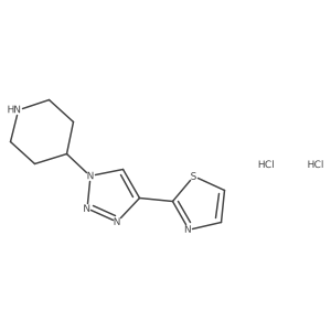 2-(1-(piperidin-4-yl)-1H-1,2,3-triazol-4-yl)thiazole dihydrochloride结构式