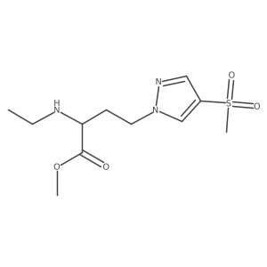 methyl 2-(ethylamino)-4-(4-methanesulfonyl-1H-pyrazol-1-yl)butanoate Structure