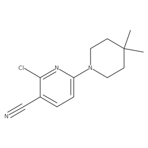 2-Chloro-6-(4,4-dimethylpiperidin-1-yl)pyridine-3-carbonitrile结构式